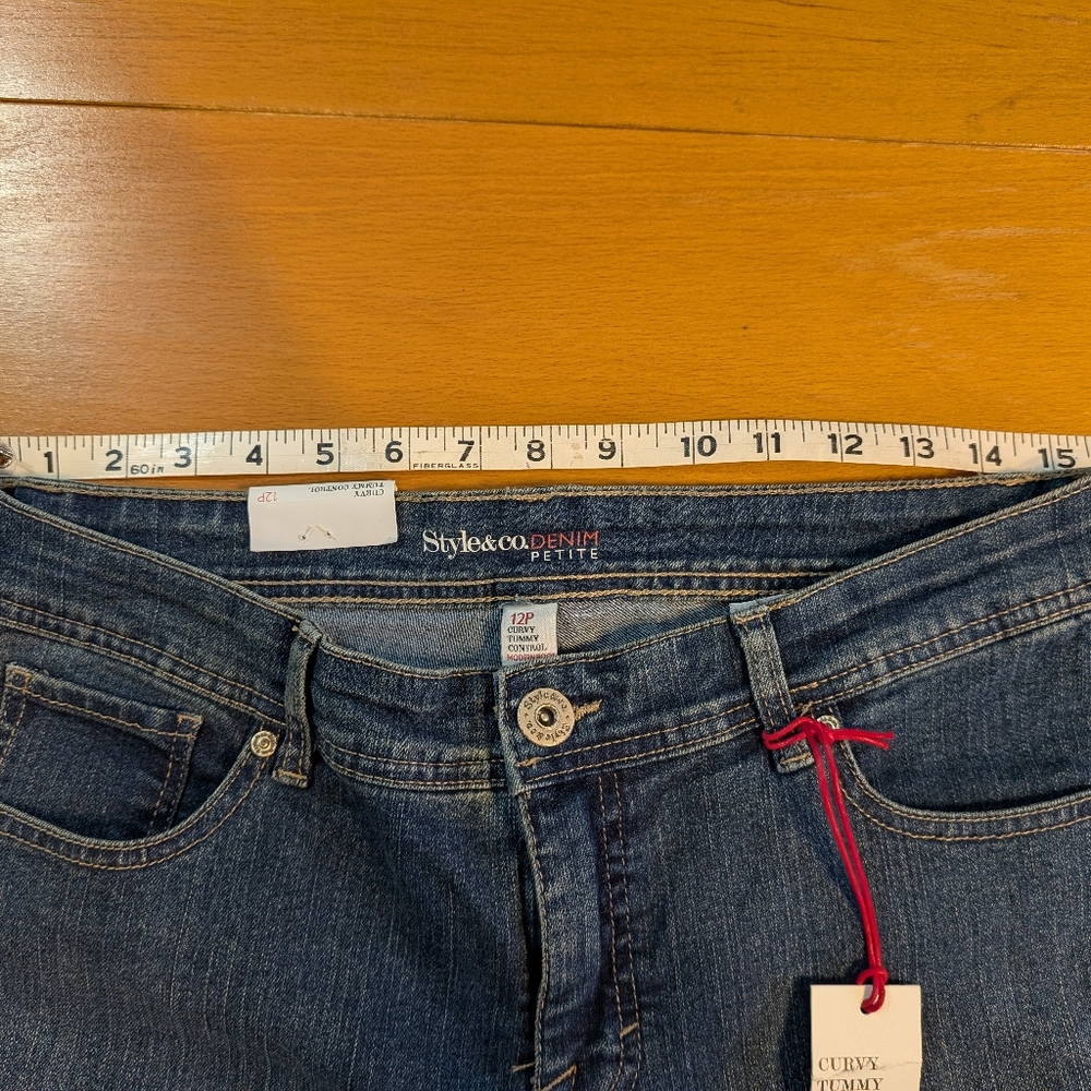 Style & Co Modern Boot Cut Jeans Size 12P Gorgeous Bling Pockets - Picture 8 of 11
